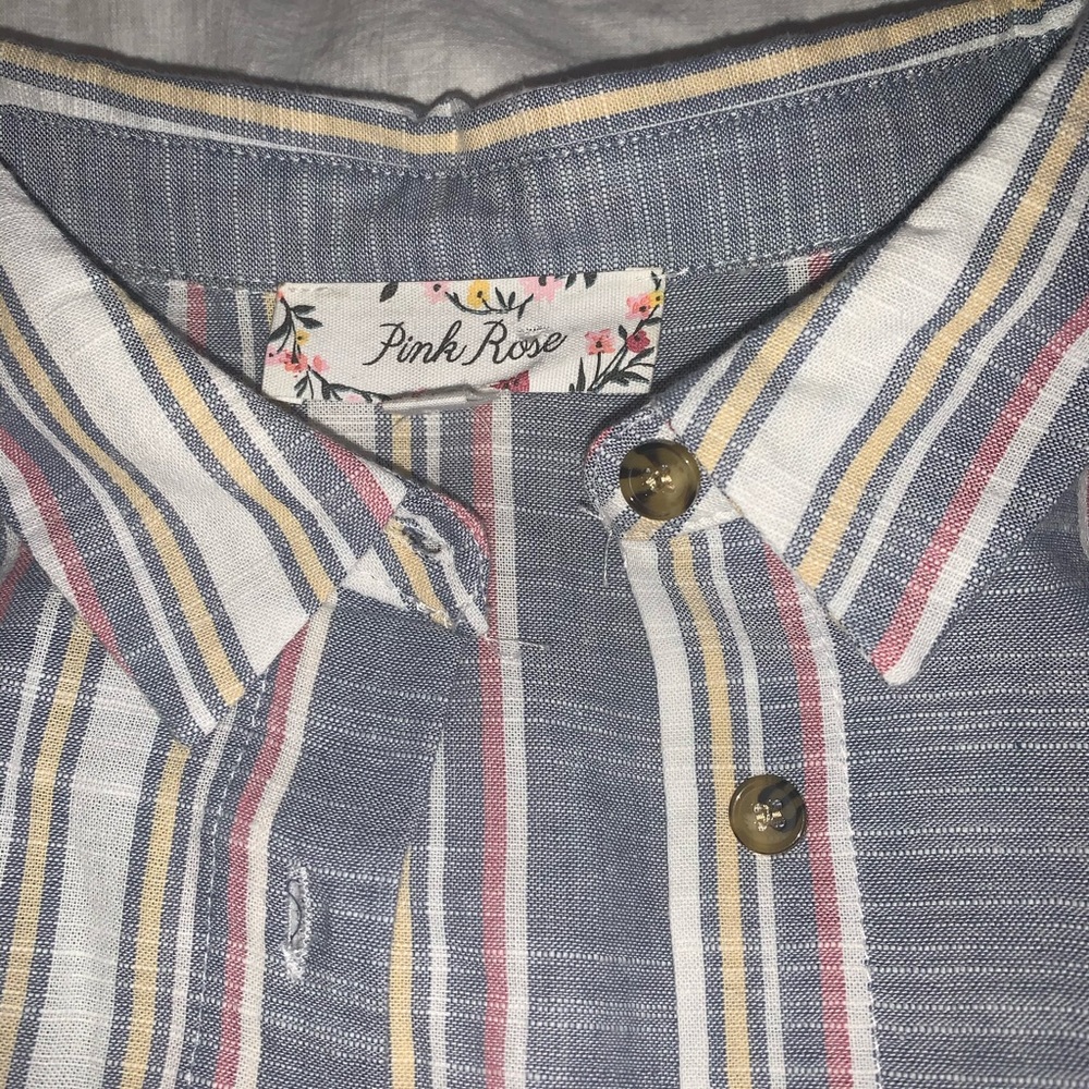 Striped button down blouse - Picture 3 of 4